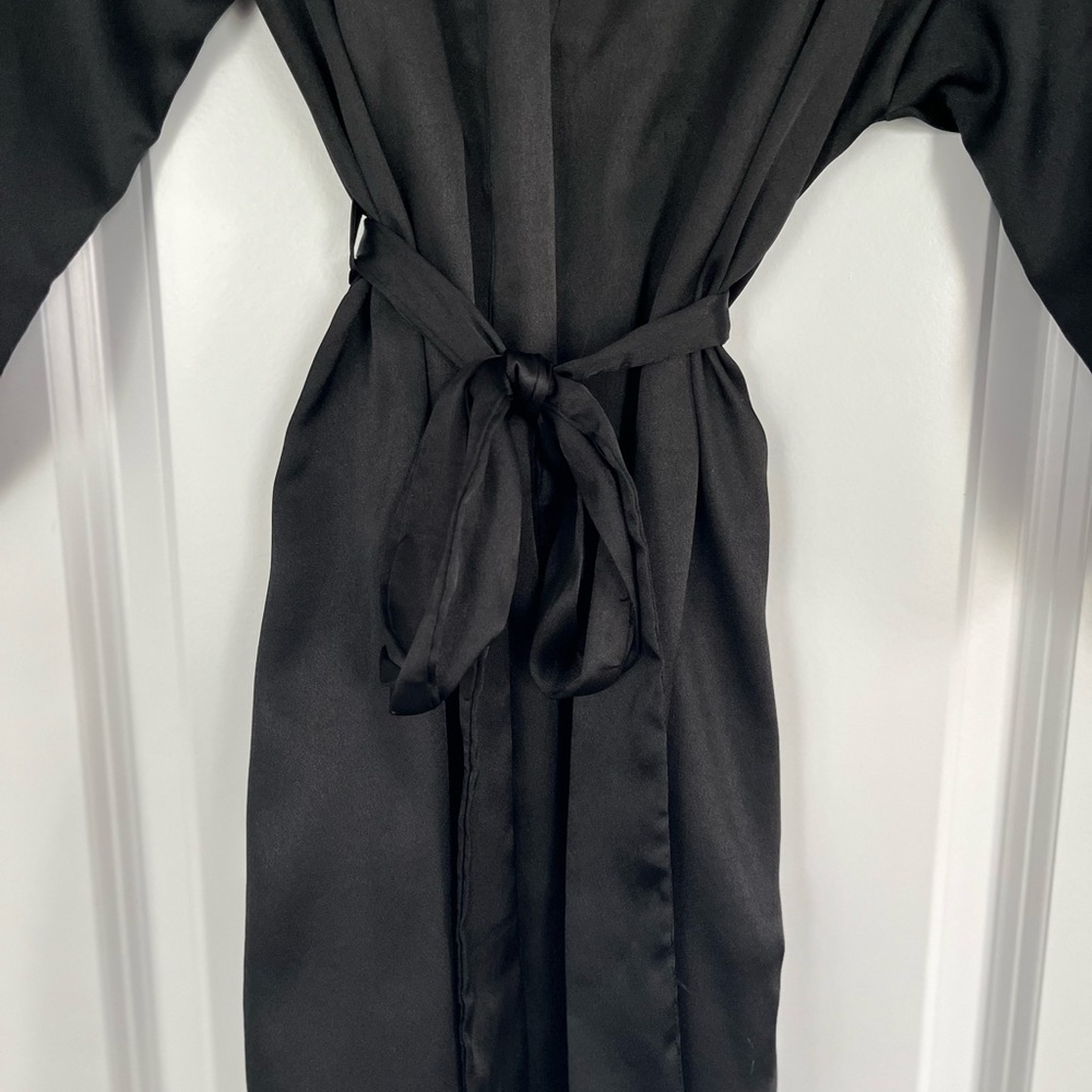 Satin black robe